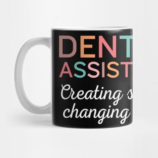 Creating smiles, changing lives Funny Retro Pediatric Dental Assistant Hygienist Office Mug